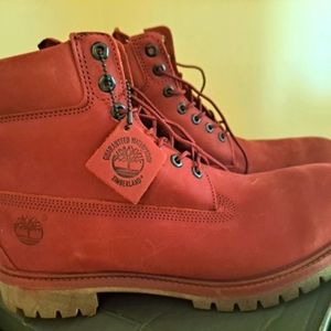 Timberlands suede Red nubuck mens size 13 boots